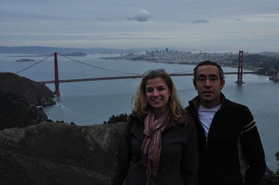As tradicionais e obrigatórias fotos com a ponte mais bonita do mundo, a Golden Gate, em San Francisco, na Califórnia, nos Estados Unidos